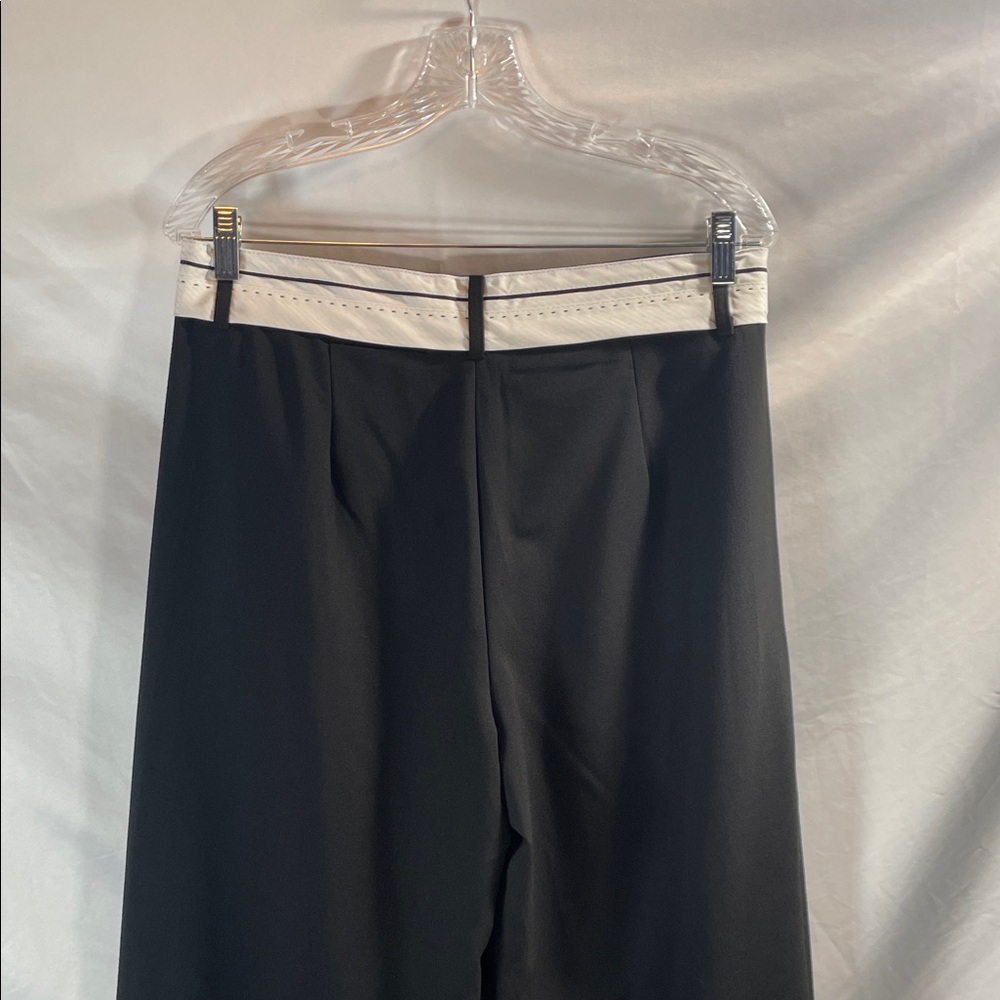 Sans Souci Elegant Black Flare Pants with a White Trim - Picture 10 of 11